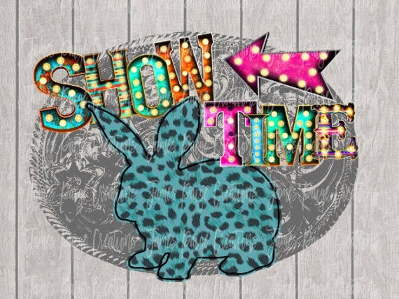 Stock Show Rabbit PNG: 4H Farmhouse Design (Digital File)