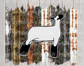 LAMB Digital File | Sublimation | Show Lamb Design | Lamb Transfer | 4H Lamb | Lamb Design | Stock Show | Digital Print | RUSTY Background