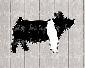 PIG Digital File | Sublimation | Show Pig Design | Pig Transfer | 4H Pig | Pig Design | Stock Show | Digital Print | Hampshire Barrow