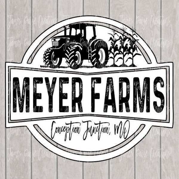 Custom Farm Logo PNG | Personalized Farm File | TRACTOR | Sublimation | RANCH Logo| Your Farm Name | Digital Print| Personalized Farm Design