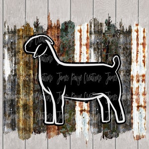 GOAT Digitale Datei | Sublimation | Ziegendesign zeigen | Ziegen transfer | 4H Ziegen | Ziegen Design | Lagershow | Digitaldruck | ROSTIGER Hintergrund