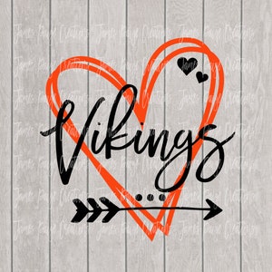 Vikings with Open Heart SVG | AI | dxf | eps | School Spirit Cheer Shirt, Cheer Camp Shirt, Teacher Shirt, School Mascot svg, School T-Shirt