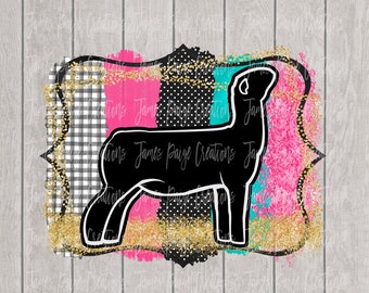 Stock Show LAMB Digital File | Show Lamb png| Show Lamb Design | LAMB Transfer | 4H Lamb | club Lamb | Stock Show | Digital Print| Show Mom
