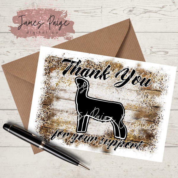 Thank You Note Digital File | Show Lamb Thank You | Show Lamb Design | Premium Sale Thank You | Stock Show Thank You Card | Digital Print |