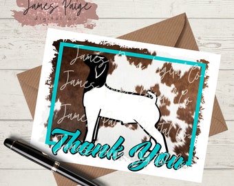 Thank You Note Digital File | Show Goat Thank You | Show Goat Design | Premium Sale Thank You| Stock Show Thank You | Buyers Gift Thank You