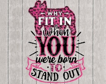 Show PIG Digital| Stock Show Shirt | PNG Sublimation | Why Fit I | Born to Stand Out| Show Pig Design| Pig Transfer |Pig Design | Stock Show