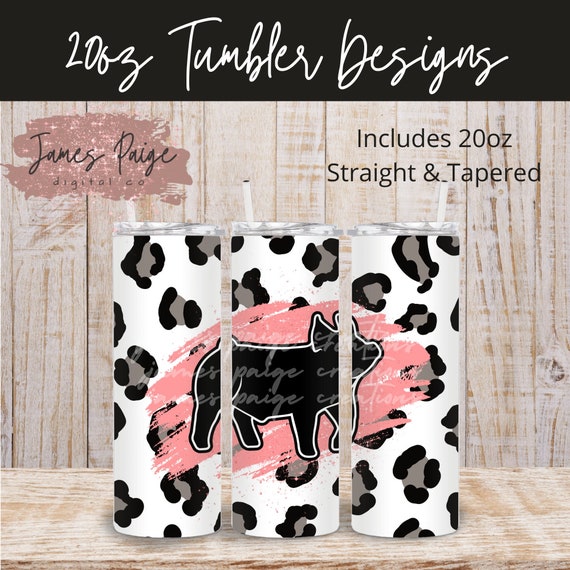 Stock Show Tumbler Design | Show Pig Skinny Tumbler | Sublimation | Show Pig Design | Stock Show | Rustic Pig 20oz Tumbler Design