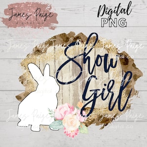 Fille d'exposition avec fichier numérique LAPIN | Sublimation|Design lapin, spectacle lapin 4H, stock show maman, fichier PNG lapin | Spectacle de lapins PNG