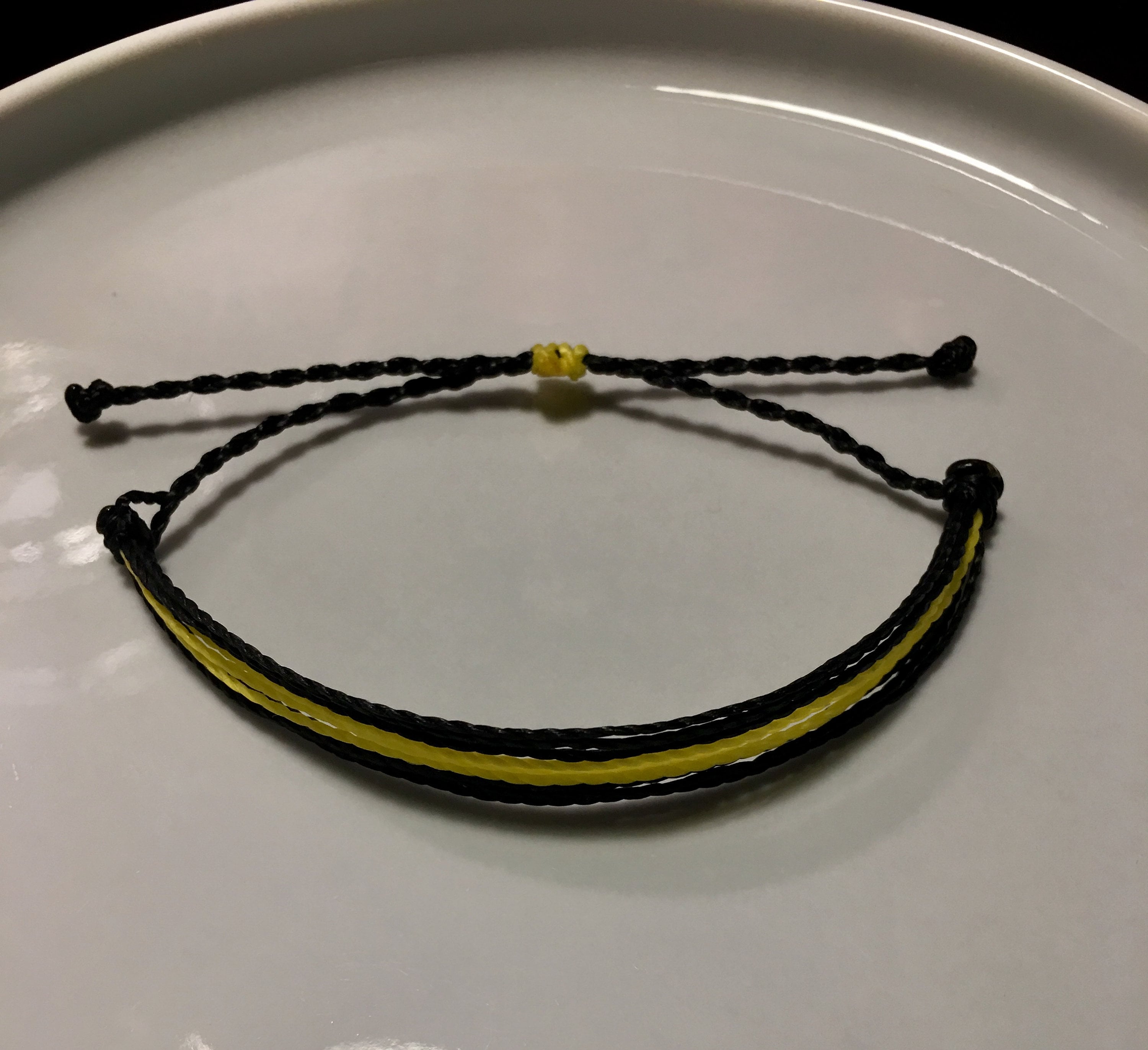 Thin Yellow Line Bracelet Thin Gold Line Bracelet Dispatcher Etsy