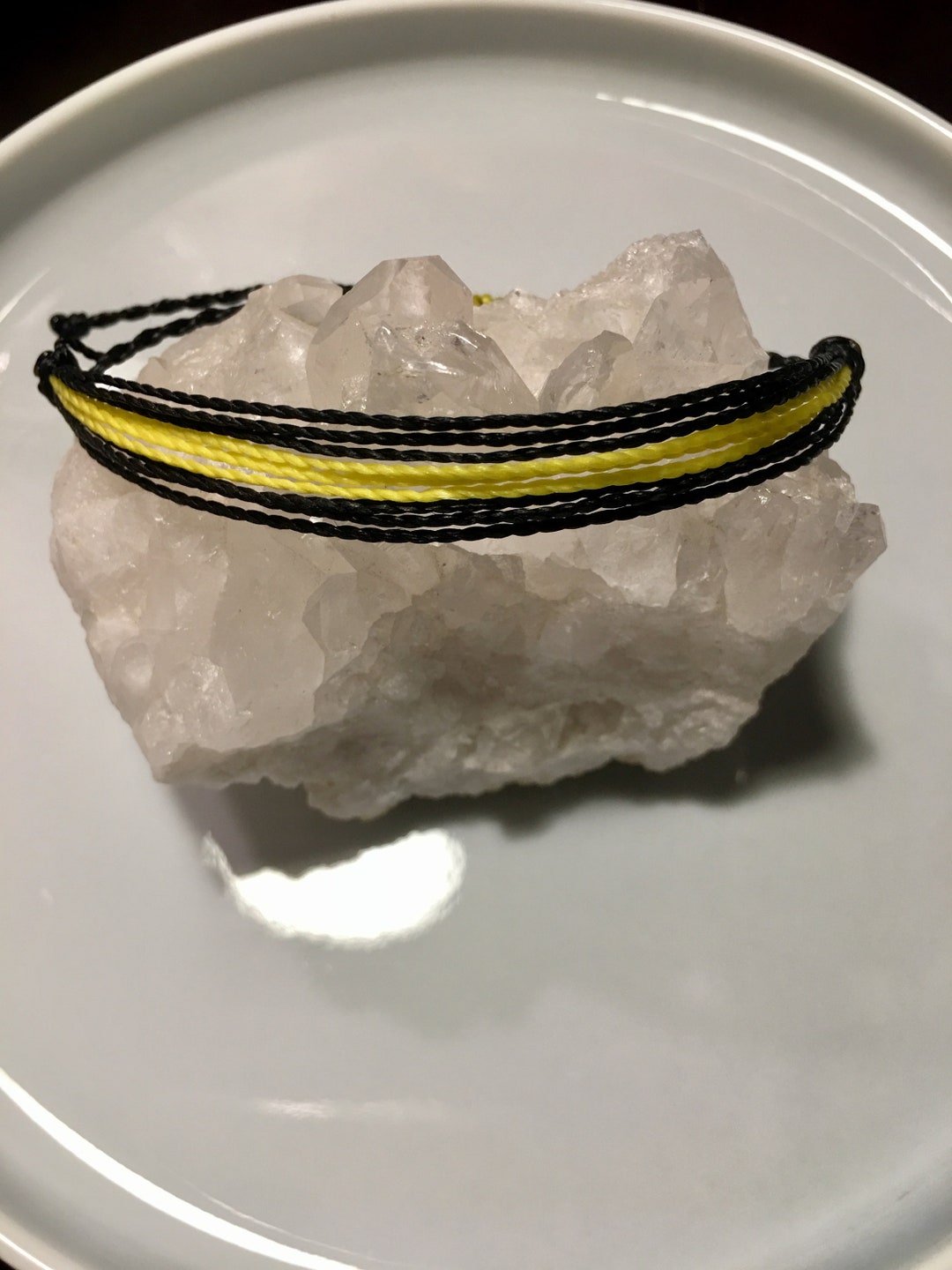 Thin Yellow Line Bracelet, Thin Gold Line Bracelet, Dispatcher Support