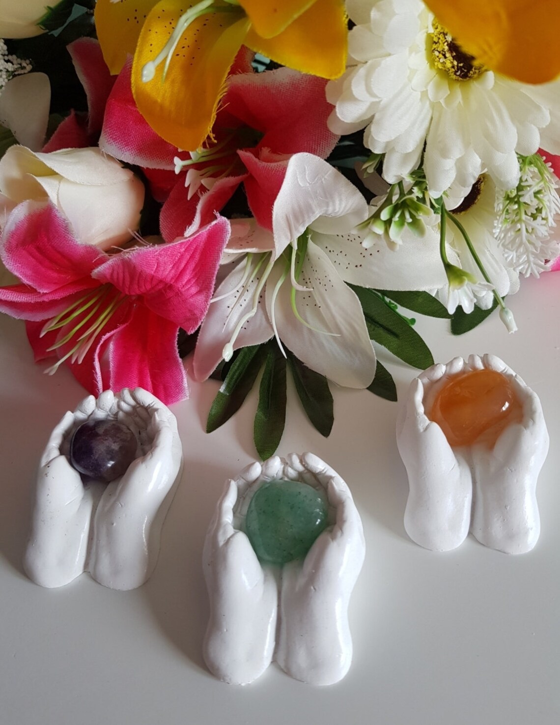Healing hands small ornaments holding a crystal healing Etsy