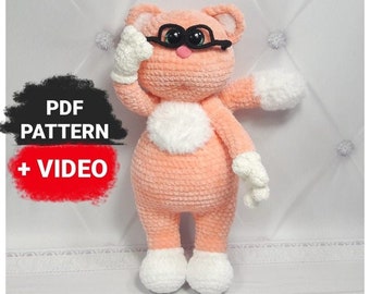 Amigurumi crochet cat  - PDF digital crochet pattern with Photos / Crochet handmade plush cat toy / PDF / Plush Cat PDF / Pattern pdf