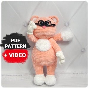 Amigurumi crochet cat  - PDF digital crochet pattern with Photos / Crochet handmade plush cat toy / PDF / Plush Cat PDF / Pattern pdf