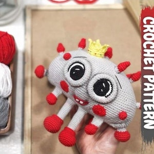 Crochet Pattern | PDF | ENGLISH | crochet virus | DIY Tutorial | virus toy pattern | Crochet funny microbe | model virus | crochet monster