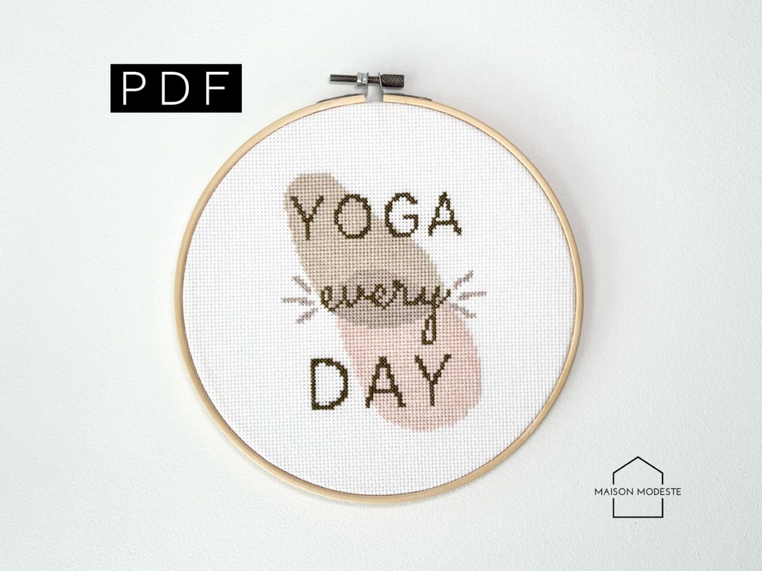 Modern Cross Stitch Pattern Yoga Cross Stitch Pattern Inspirational