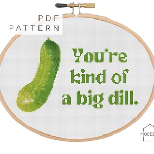 Funny Cross Stitch Pattern | Pickle Cross Stitch Pattern | Modern Cross Stitch Pattern | Homemade Gift