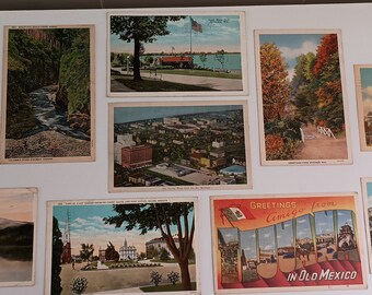 Used Vintage Postcards Set of 10