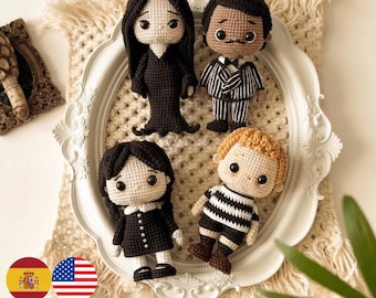 Patrón de amigurumi de la Familia Addams (Archivo PDF)