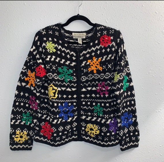 Vintage Colorful Snowflake Sweater - image 2