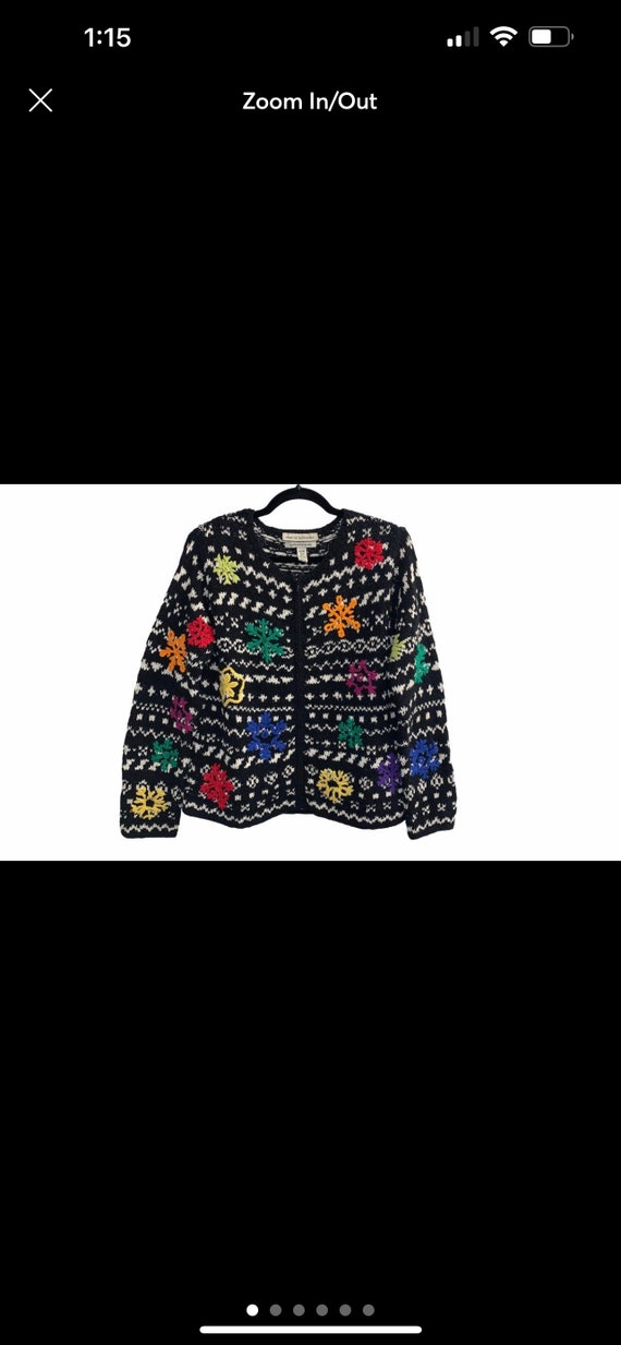 Vintage Colorful Snowflake Sweater - image 1