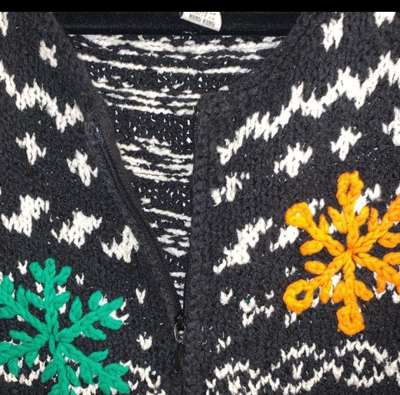 Vintage Colorful Snowflake Sweater - image 6