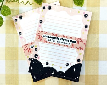 Soot Sprite Memo Pad - Ghibli Memo Pad - Spirited Away Memo Pad - Duck Spirit Memo - Handmade Stationery Handmade Notepad