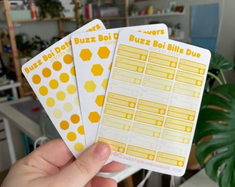 Bee Buzz Bois - Planner Stickers - Date Covers - Flags - Bill Trackers - Daily Stickers