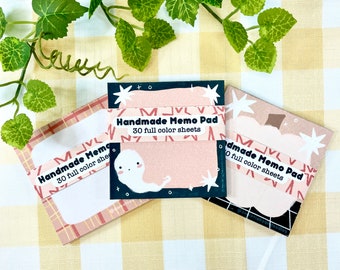 Fall Handmade Memo Pads - Fall Notepads - Ghost Notepad - Pumpkin Notepad - Plaid Notepad - Handmade Stationery