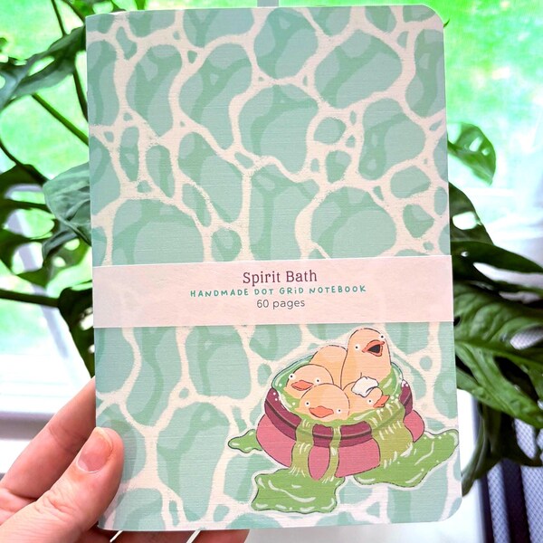 Spirit Bath 5x7in Handmade Notebook Dot Grid Paper 60pages