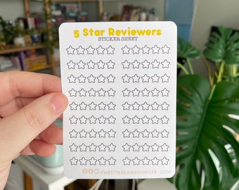 5 Star Reviewers- Planner Stickers - Bullet Journal Stickers - Book Journal - Movie Journal