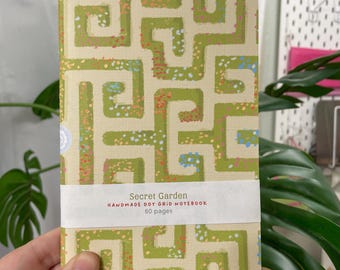 Secret Garden 5x7in Handmade Notebook Dot Grid Paper 60pages