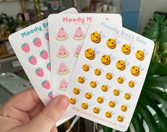 Moody Bebbies - Moody Melons - Moody Buzz Bois - Mood Tracker - Planner Stickers