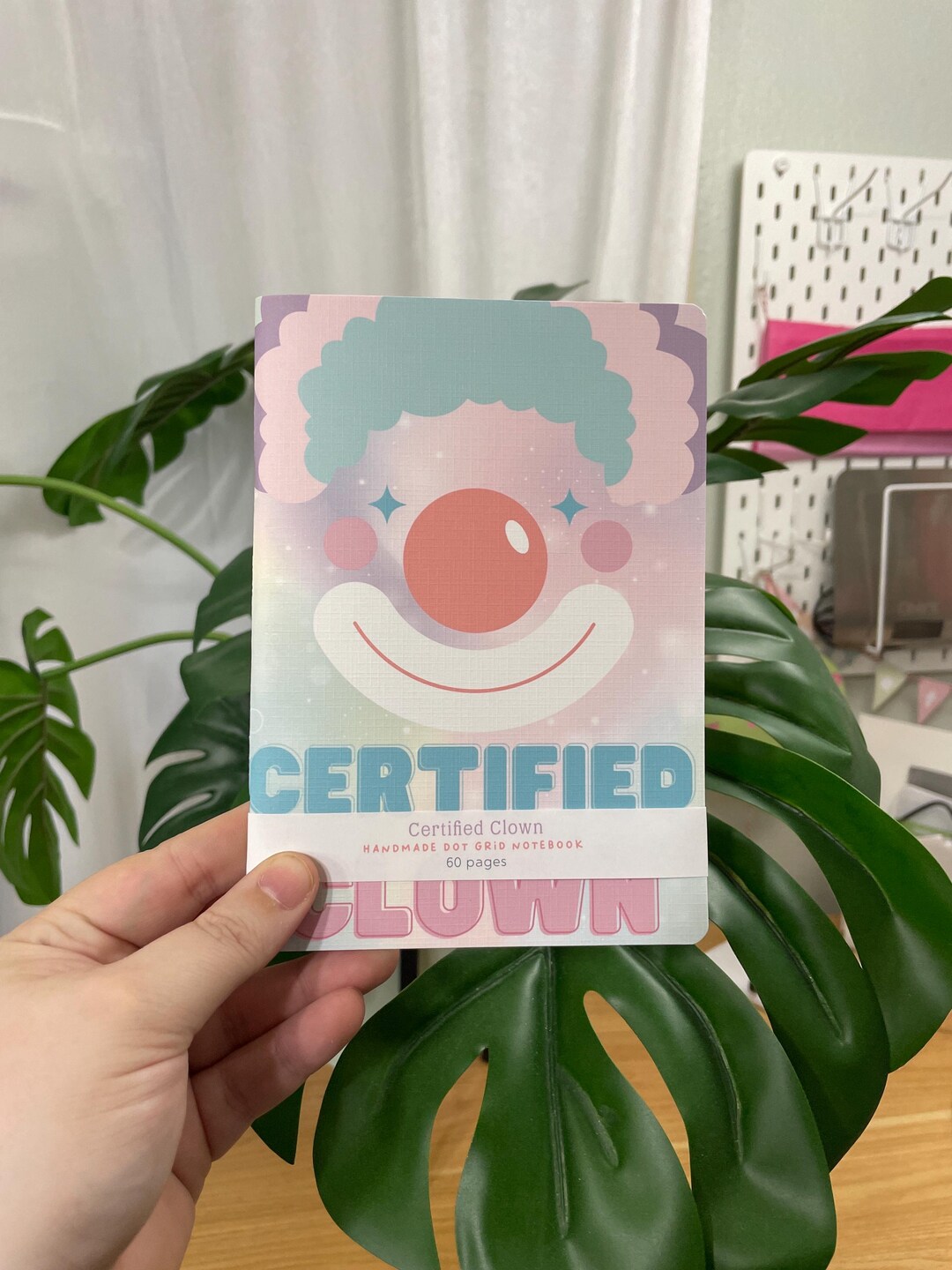 Certified Clown 5x7 Handmade Notebook Dot Grid Paper 60 Pages - Etsy