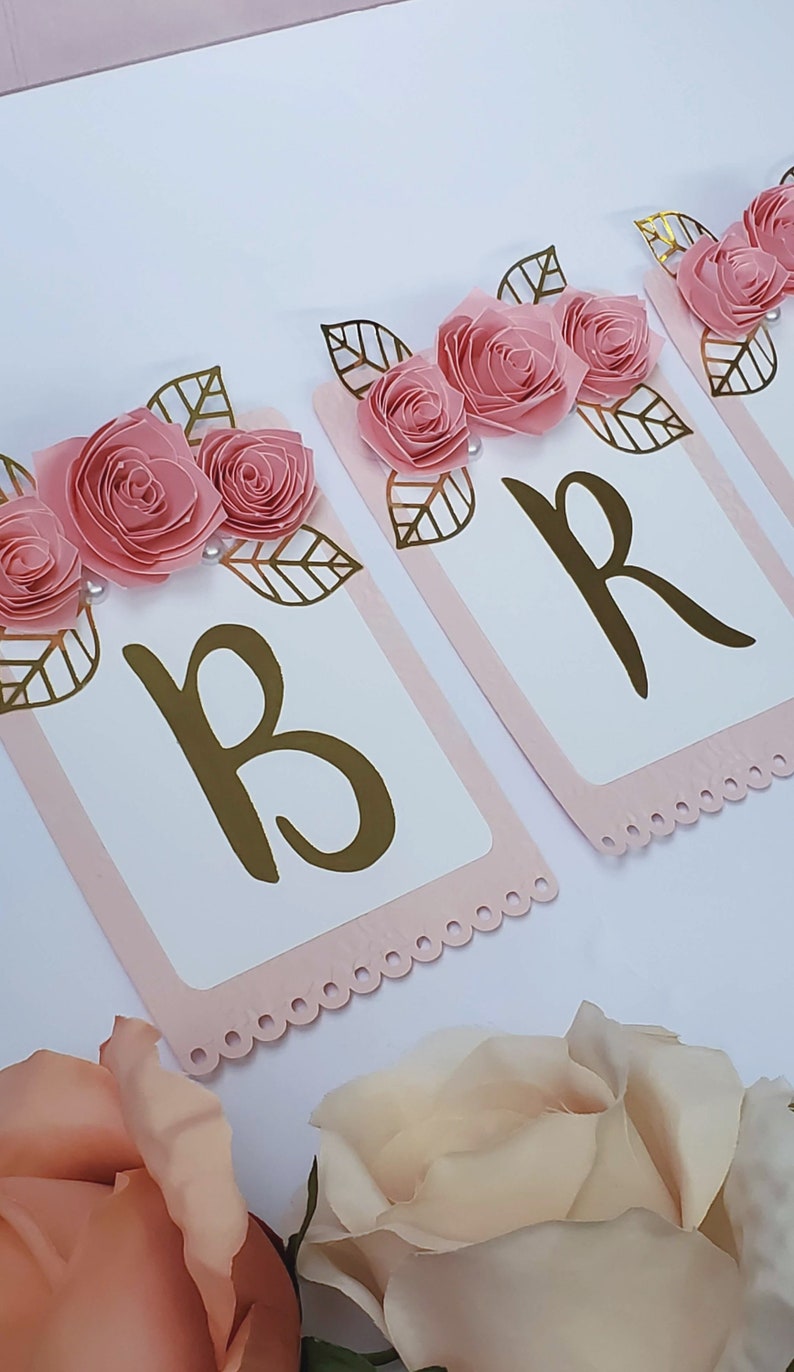 Pink Bride To Be Banner for a Bridal Shower or Bachelorette Party, Hen Party Decorations, Paper Flower Engagement Garland 画像 4