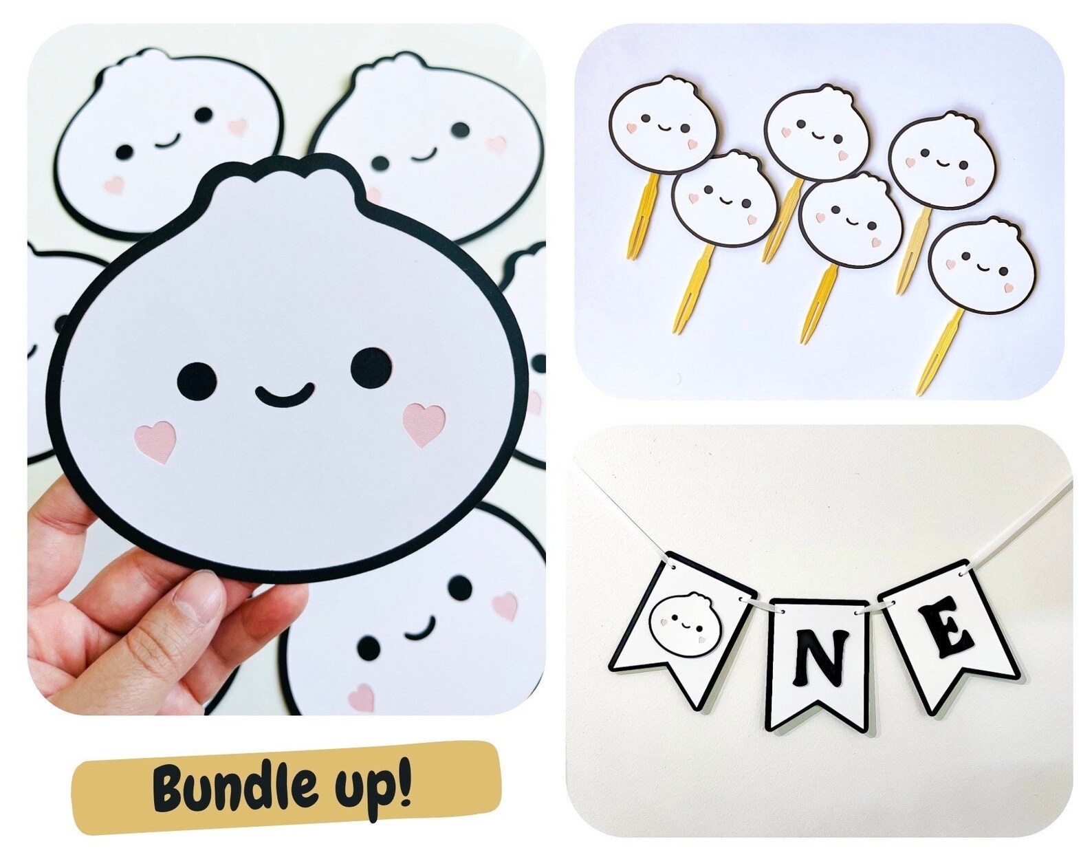 Layered Dumpling Banner for A Dumpling Baby Shower, Little Dumpling ...