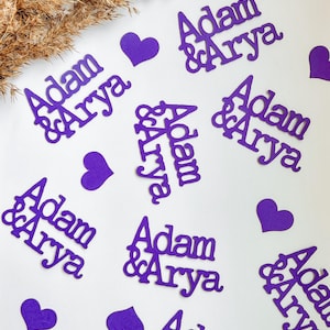 Personalized Confetti With 2 Names Glitter Table Scatter. Bridal Showers - Engagement Parties - Weddings - Anniversary 50 pieces
