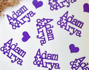 Personalized Confetti With 2 Names Glitter Table Scatter. Bridal Showers - Engagement Parties - Weddings - Anniversary 50 pieces