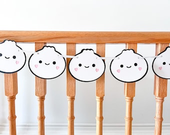 Dumpling Banner For Bao Baby Shower Decorations, Kawaii Bao Dimsum, Little Dumpling Decorations, Cute Dumplings Gift Kawaii Dimsum Gyoza