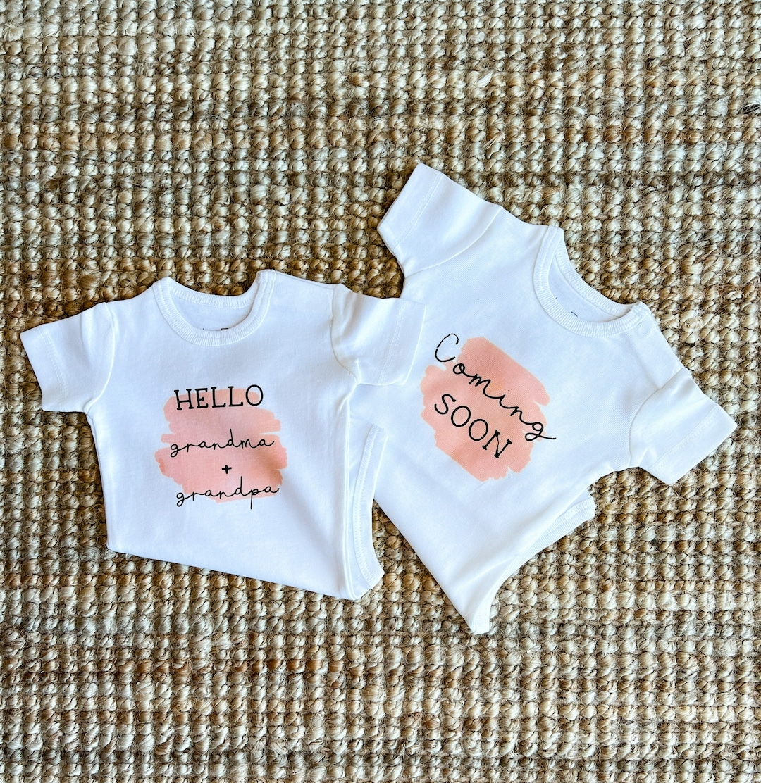 First Granddaughter Pregnancy Announcement Onesie® GIFTBOX Personalize Baby Gender Reveal Gift For Parents New Grandparents Grandma Grandpa