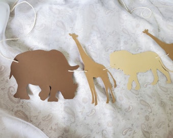 Animal Banner, Boy Girl Jungle Theme Party, Jungle Decorations, Giraffe Lion Rhinoceros, Zoo Animal Bunting, Baby Shower Decorations