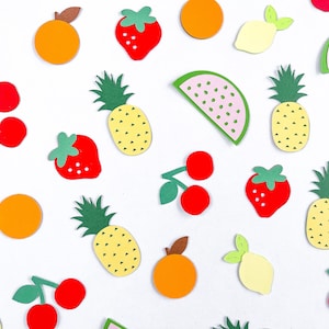 50 confettis de fruits mélangés pour une fête fruitée, décoration de fête sur le thème des fruits, décoration de fête d'été, confettis de table pour baby shower