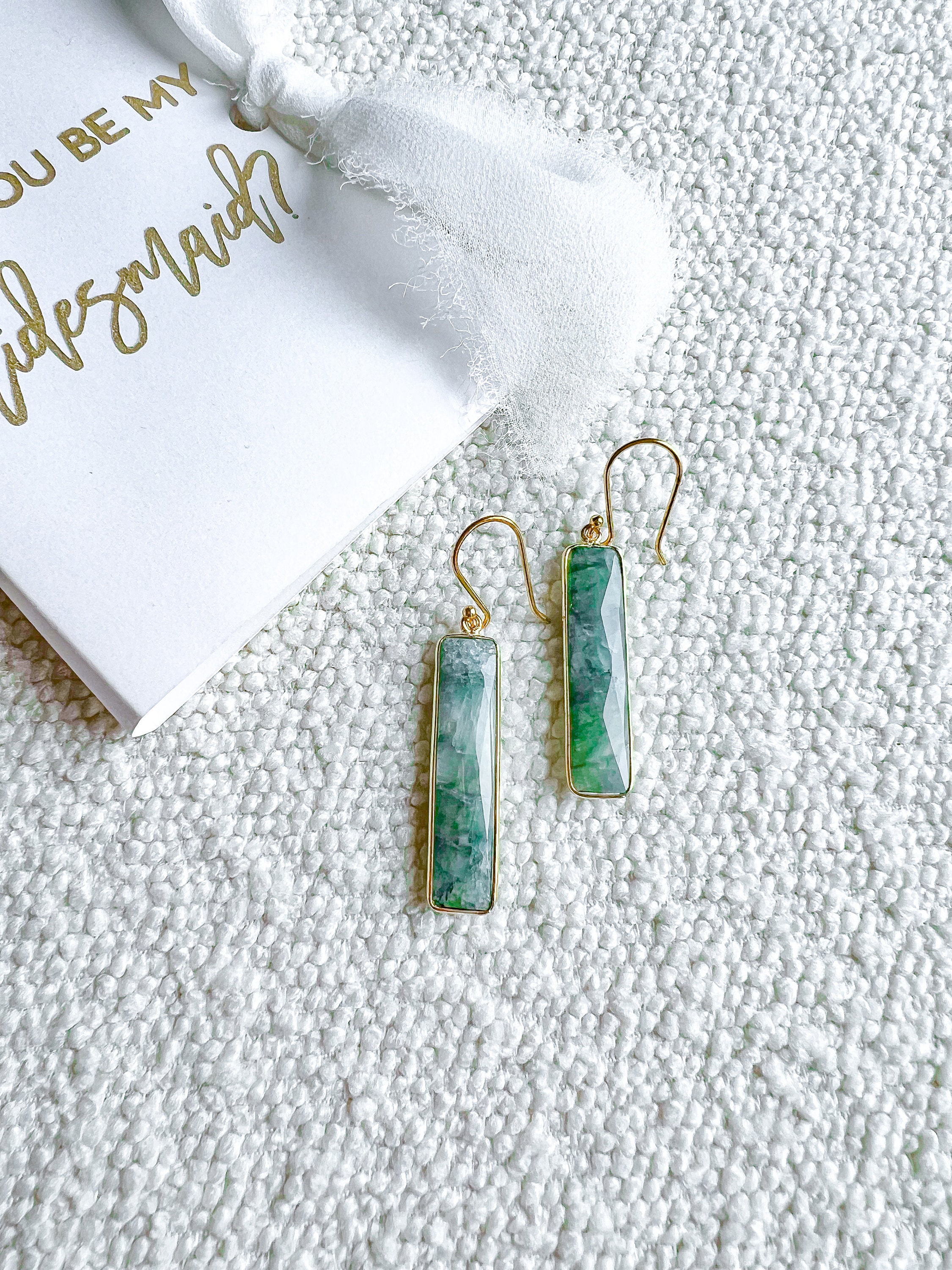 Will You Be My Bridesmaid Proposal Gift Ideas Unique Bridesmaid Gifts Bridesmaid Crystal Quartz Stone Earrings for Her Perfect Gift Etsy