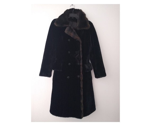 Coat BORGANA VINTAGE 50s-60s original black colou… - image 1