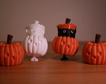 Cute Pumpkin Cat | 3D Printed Desk Buddy | Halloween Decoration
