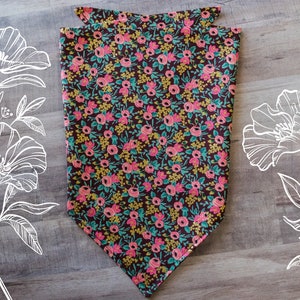 Rifle Paper Co. Dog Bandana | pink floral dog bandana | cotton + steel dog bandana | tie on bandana