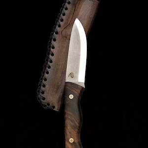 Handmade Bushcraft Knife Scandi (Nordic) Personalize Timberman Model N690 Steel Camp Knife with Vegetal Leather Sheath -Nizam Knife