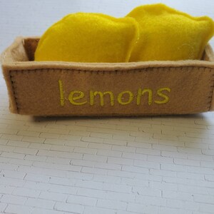 Lemon Play Food, Felt Lemon Food, Pretend Lemons Food, Pretend Play Food Set, Play Kitchen, Toddler Gift, Learning Toy, Preschool Toy image 2