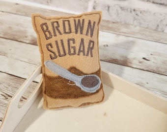 Pretend Brown Sugar, Pretend Food, Pretend Felt Food, Felt Snacks, Play Kitchen Food, Learning Toy, Preschool Toy, Felt Food