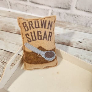 Pretend Brown Sugar, Pretend Food, Pretend Felt Food, Felt Snacks, Play Kitchen Food, Learning Toy, Preschool Toy, Felt Food