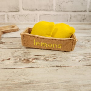 Lemon Play Food, Felt Lemon Food, Pretend Lemons Food, Pretend Play Food Set, Play Kitchen, Toddler Gift, Learning Toy, Preschool Toy image 1